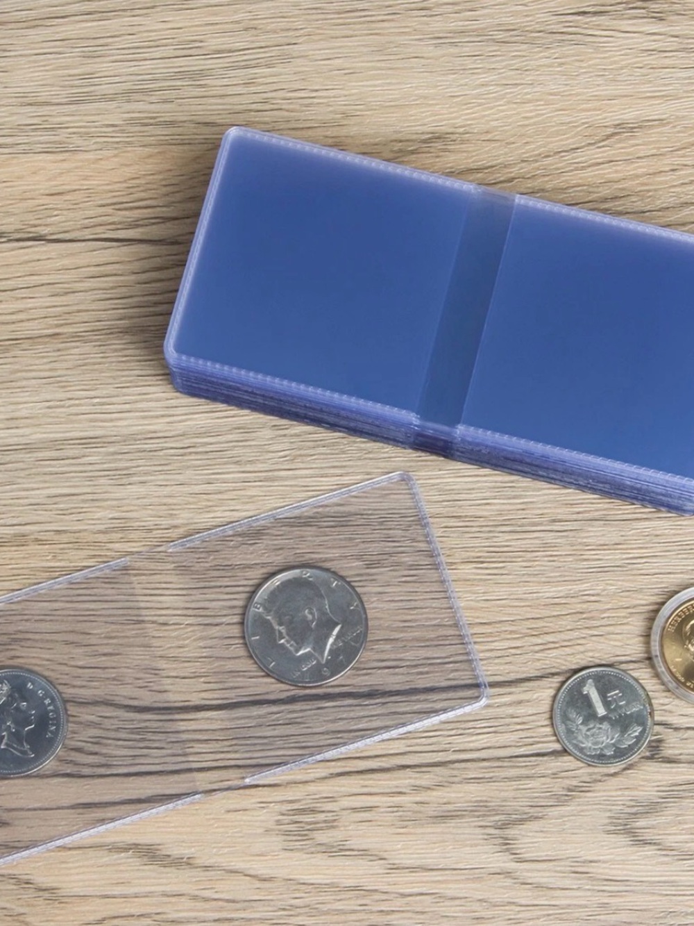 2x2 Double Pocket Vinyl Coin Flips Storage & Display Clear Plastic Holder 190+